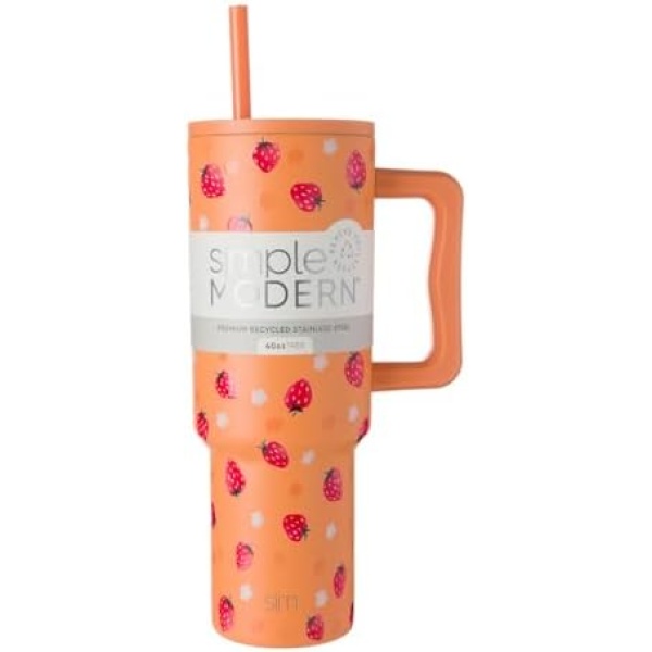 Simple Modern 40 oz Tumbler with Handle and Straw Lid | Premium Recycled