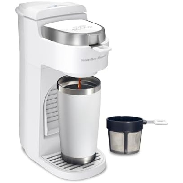 Hamilton Beach 47621 The Scoop Single Serve Coffee Maker & Fast Grounds Brewer