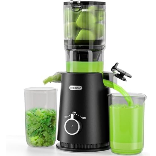 Juicer Machines, ECOSELF Cold Press Juicer with 4.35" Large Feed Chute Fit Whole