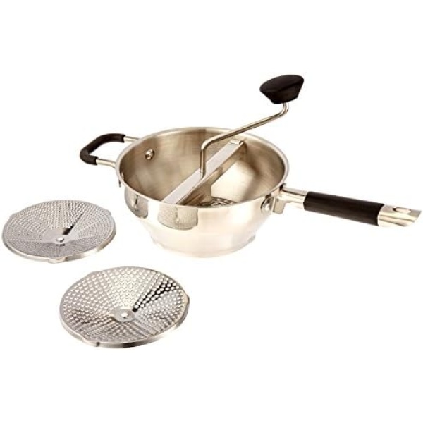 ExcelSteel Food Mill W/3 Grinding Sizes, 17" x 8.25" x 3.75", for Versatile