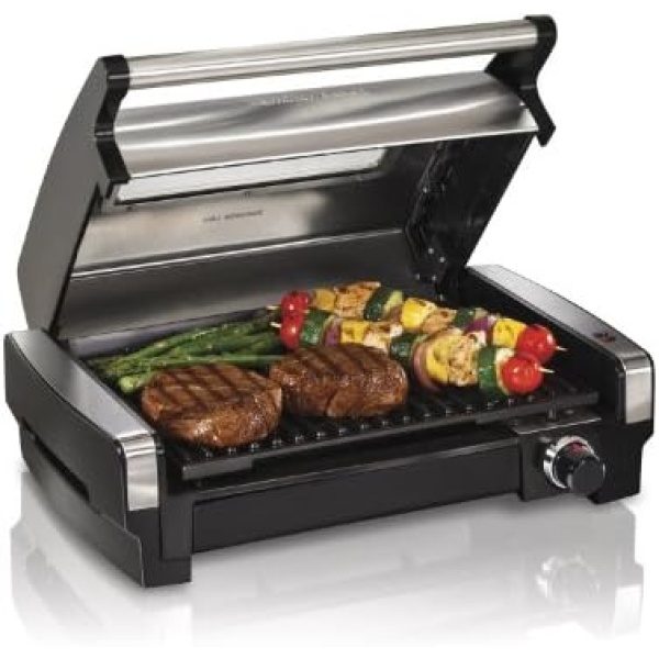 Hamilton Beach Electric Indoor Searing Grill with Viewing Window & Adjustable