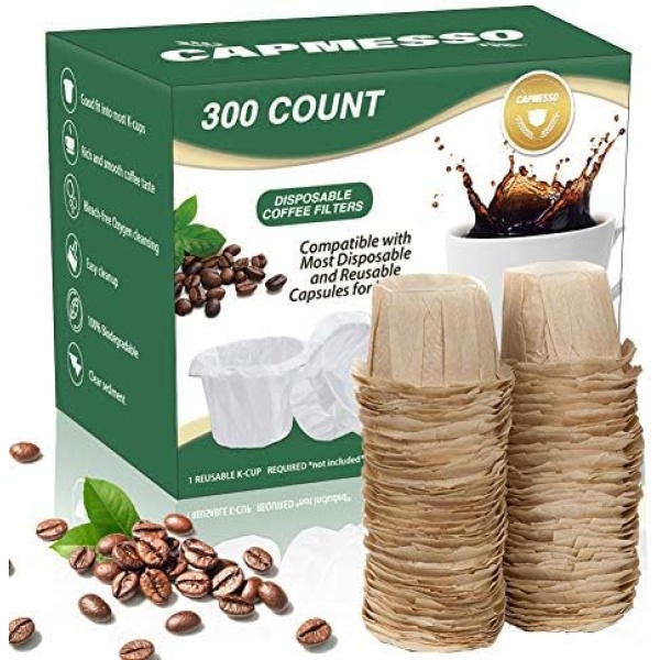 CAPMESSO Disposable Coffee Paper Filters Replacement Kerig Filter Compatible