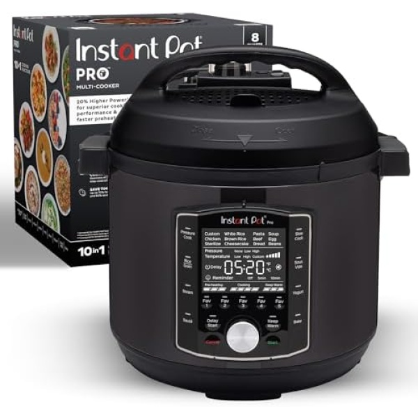 Instant Pot Pro (8 QT) 10-in-1 Pressure Cooker, Slow Cooker, Rice/Grain Cooker
