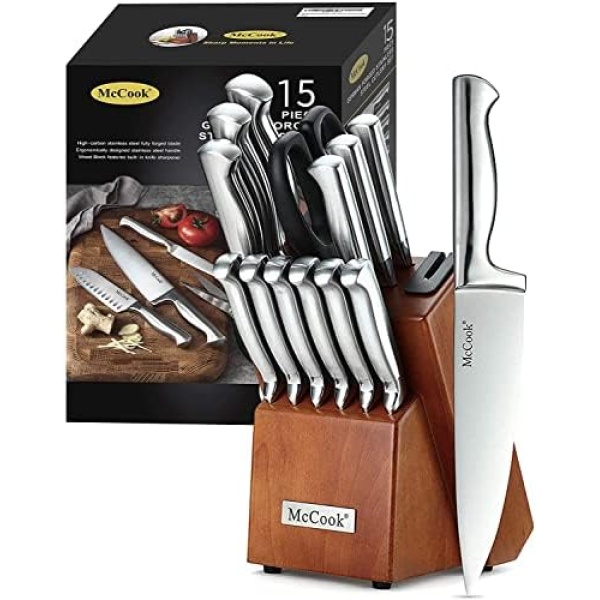 McCook® Knife Sets, German Stainless Steel Kitchen Knife Block Sets