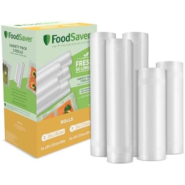 FoodSaver Custom Length Vacuum Sealer Bags Multipack, 5 Count Rolls