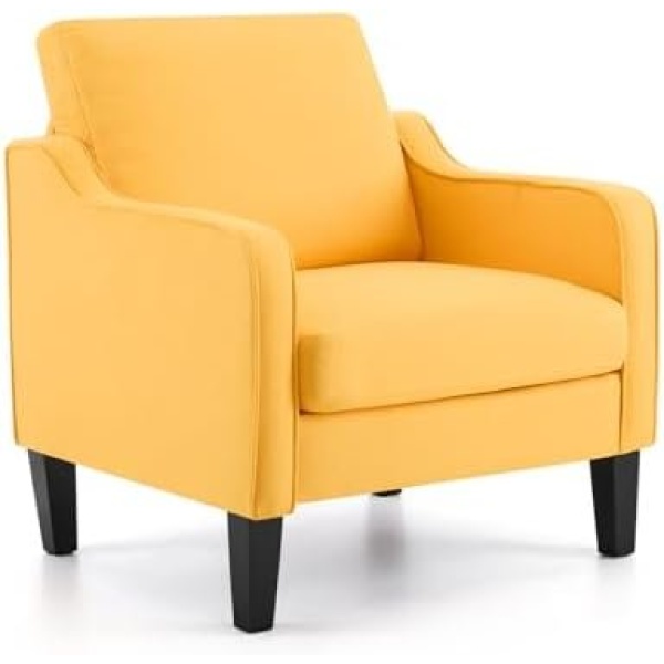VINGLI Accent Chair for Living Room Chairs Yellow Reading Chair for Bedroom