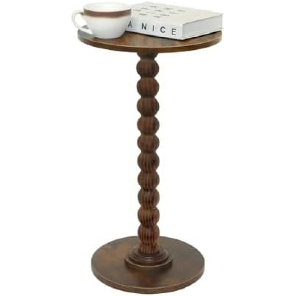 Round Side Table, Small Drink Table for Small Spaces, Modern Accent Nightstand