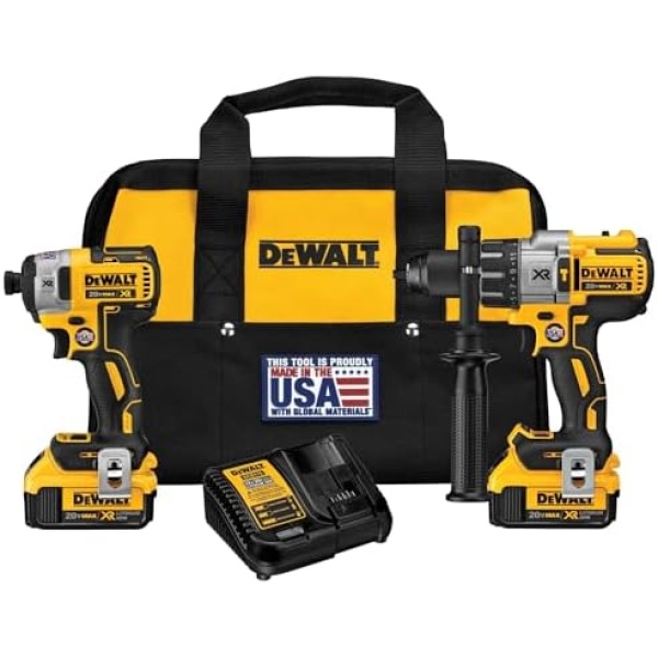 DEWALT 20V MAX Hammer Drill and Impact Driver, Cordless Power Tool Combo Kit
