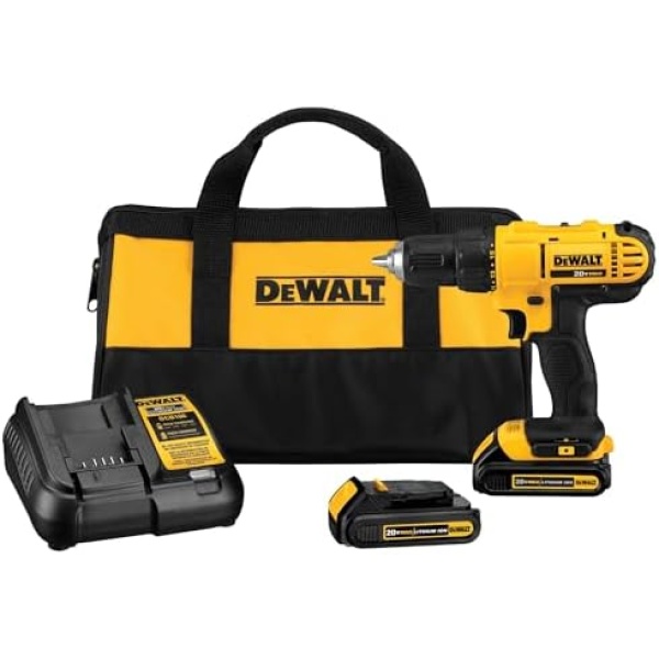DEWALT 20V Max Cordless Drill/Driver Kit, 2 Batteries and Charger Included