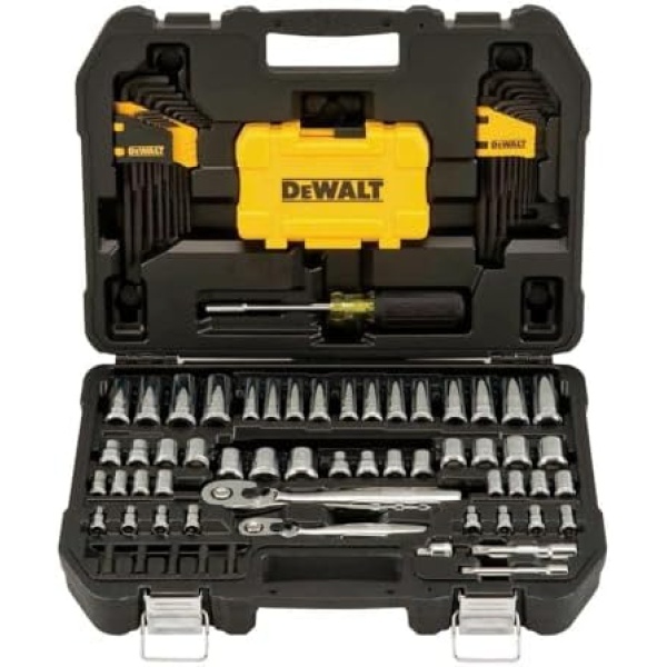 DEWALT Mechanics Tools Kit and Socket Set, 1/4" & 3/8" Drive, SAE, 108-Piece