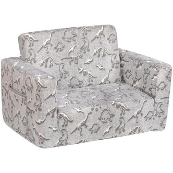 ALIMORDEN 2-in-1 Flip Out Cuddly Sherpa Toddler Couch, Convertible Sofa