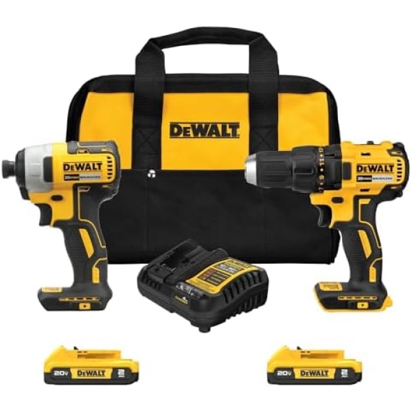 DEWALT 20V MAX Cordless Drill, Impact Driver, 2-Tool Power Tool Combo Kit