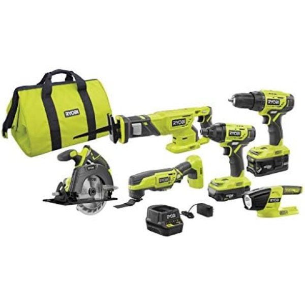 RYOBI P1819 18V One+ Lithium Ion Combo Kit