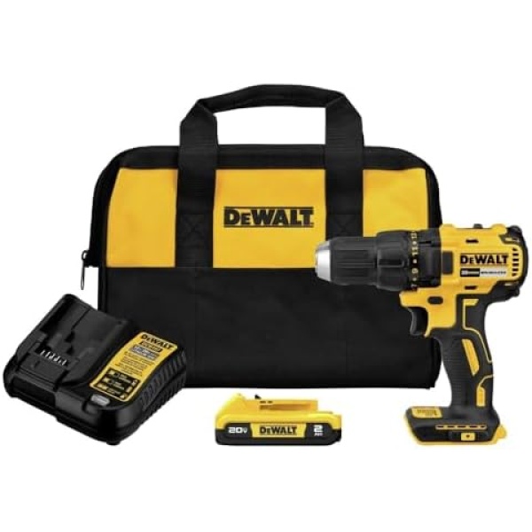 DEWALT 20V MAX Cordless Drill Driver, 1/2 Inch, 2 Speed, XR 2.0 Ah Battery