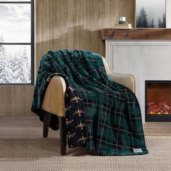 Eddie Bauer - Throw Blanket, Ultra-Soft Reversible Bedding, Throw Blanket