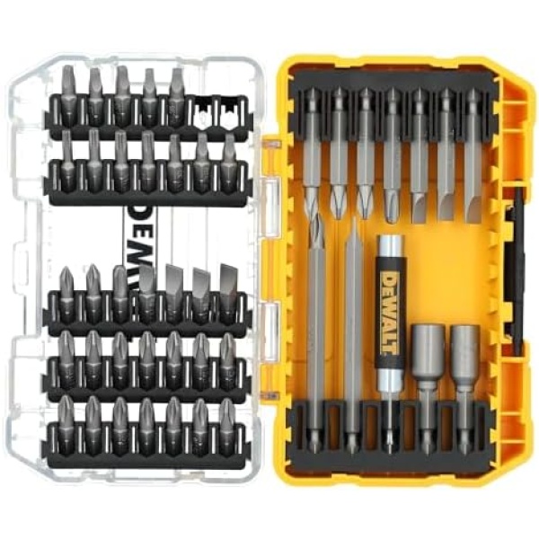 DEWALT Screwdriver Bit Set with Tough Case, 45-Piece (DW2166), Grey/Silver