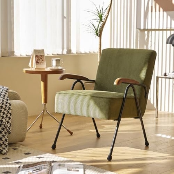 HAZO Fabric Armchair, Modern Accent Chair High Back, Living Room Chairs